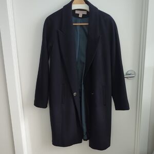 Classic Women's Wool Coat 8 Navy